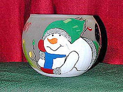 Snowman Frosted Candle Holder (Set of 2) | One Treasure